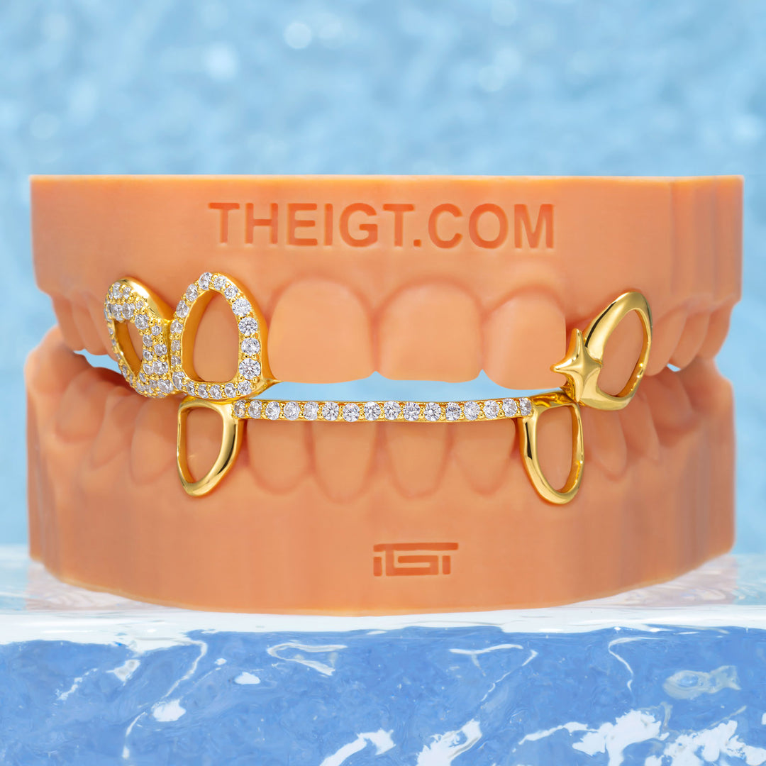 "Heart & Star" Iced Open-Face Grillz