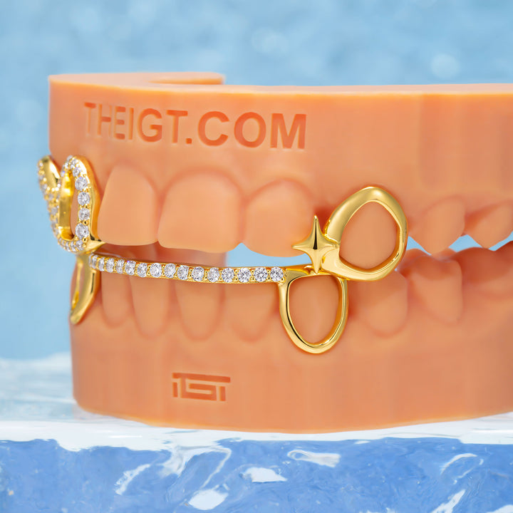 "Heart & Star" Iced Open-Face Grillz
