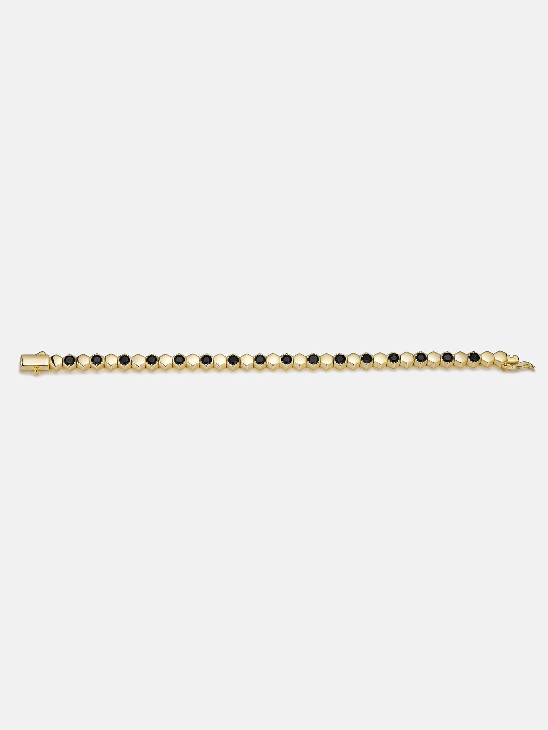 Hex Bezel Black Moissanite Tennis Bracelet