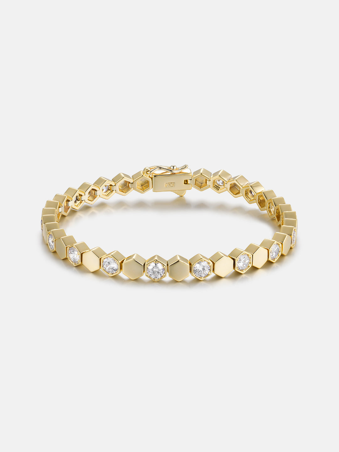 Hex Bezel White Moissanite Tennis Bracelet