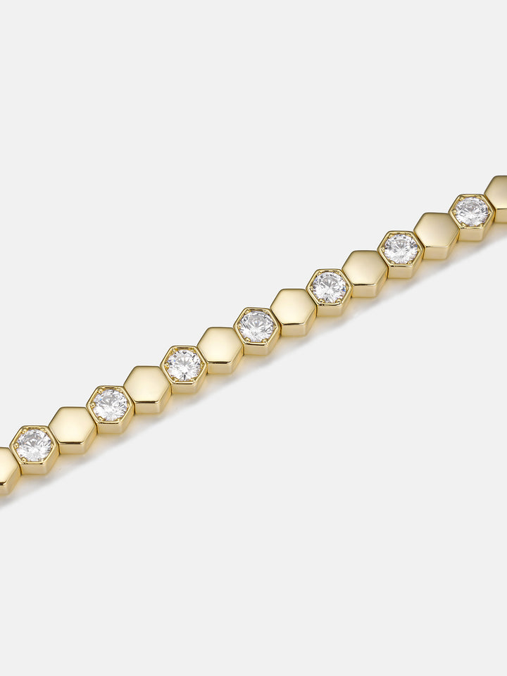 Hex Bezel White Moissanite Tennis Bracelet