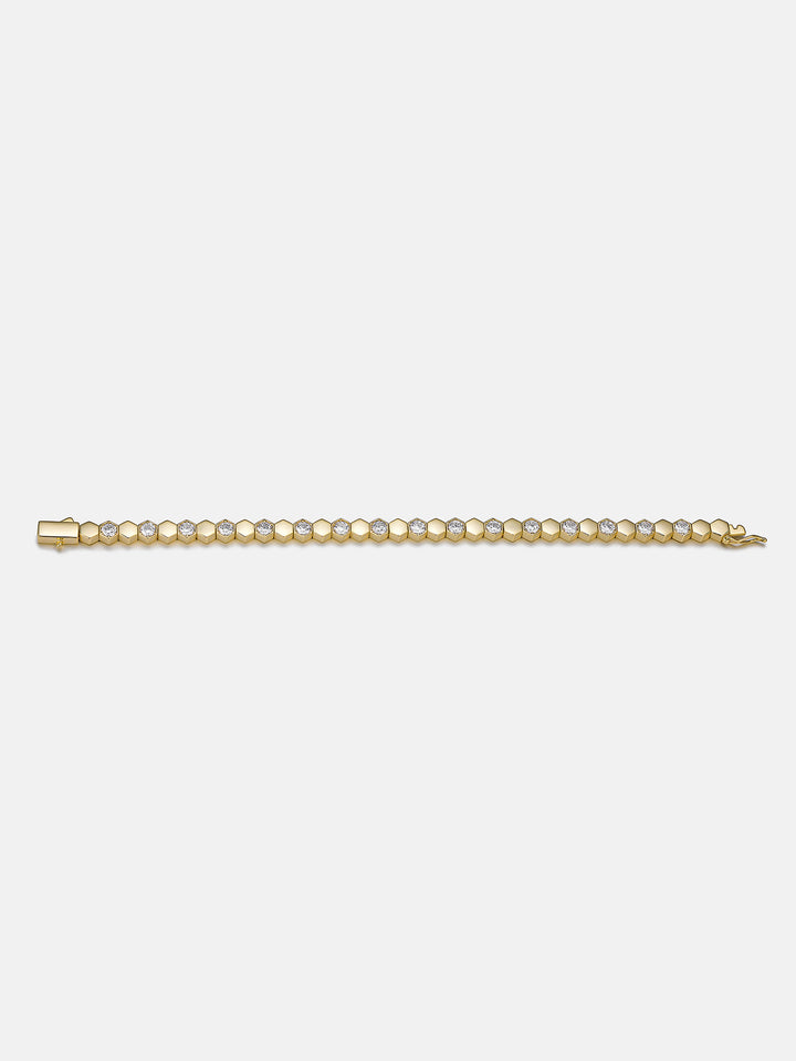 Hex Bezel White Moissanite Tennis Bracelet