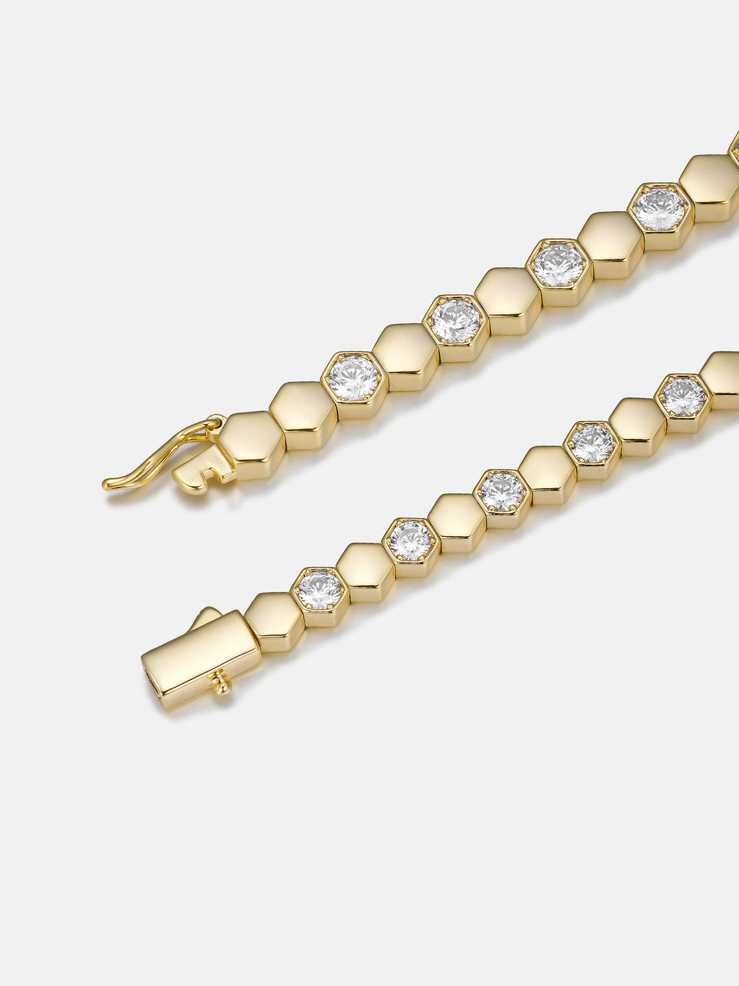 Hex Bezel White Moissanite Tennis Bracelet