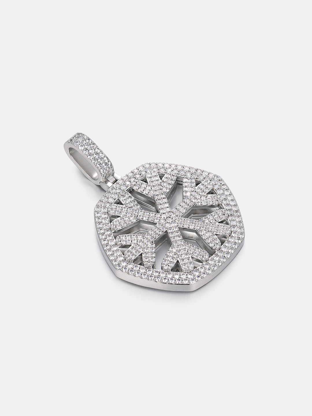 Hexagonal Crystal Moissanite Snow Pendant