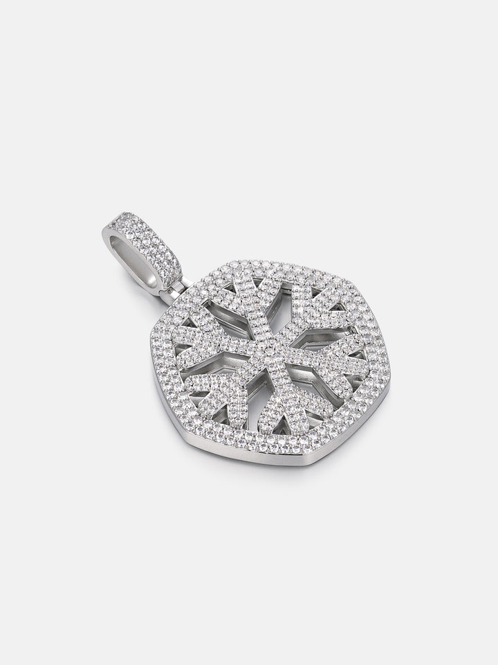 Hexagonal Crystal Moissanite Snow Pendant