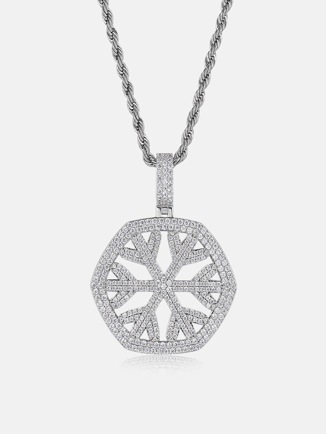 Hexagonal Crystal Moissanite Snow Pendant