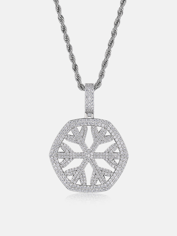 Hexagonal Crystal Moissanite Snow Pendant