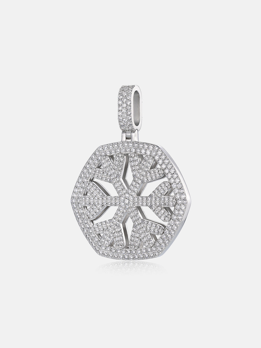 Hexagonal Crystal Moissanite Snow Pendant