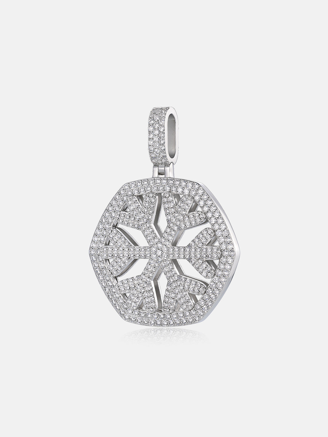 Hexagonal Crystal Moissanite Snow Pendant