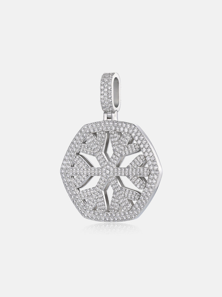 Hexagonal Crystal Moissanite Snow Pendant