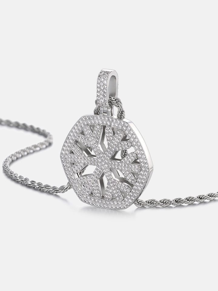 Hexagonal Crystal Moissanite Snow Pendant