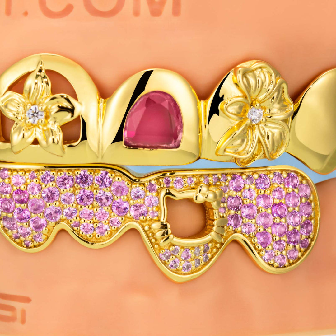 Hibiscus Flower Open Face Grillz