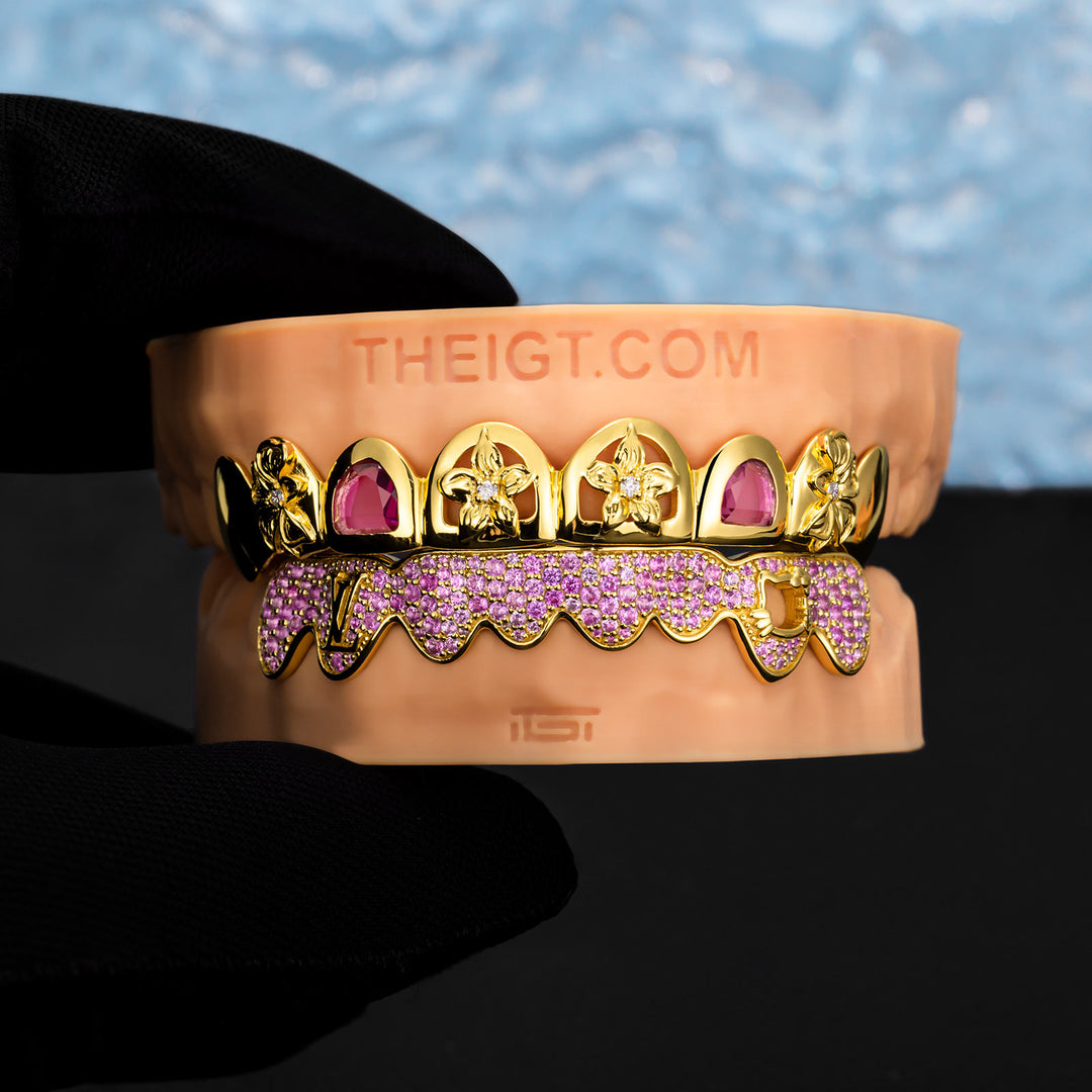 Hibiscus Flower Open Face Grillz