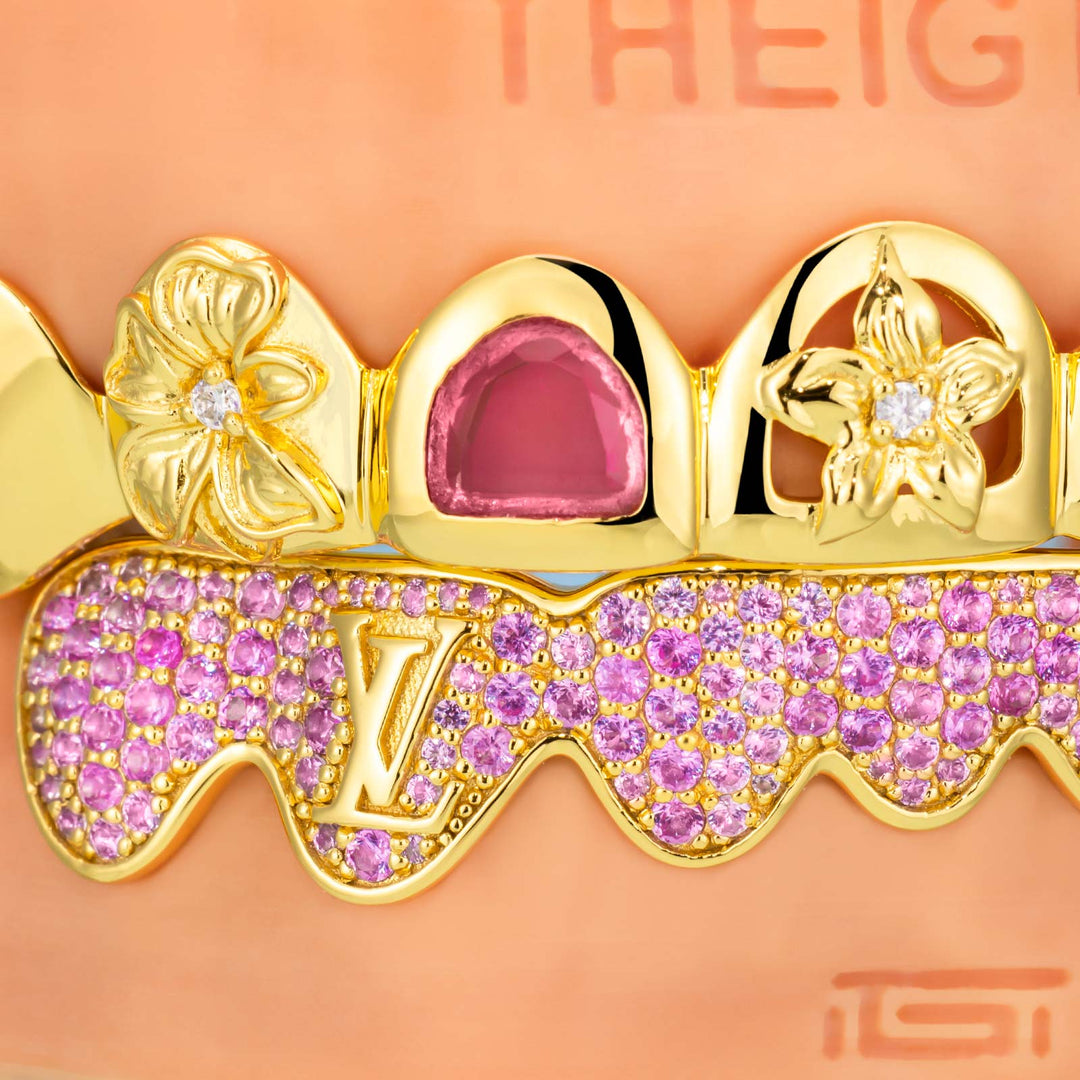 Hibiscus Flower Open Face Grillz