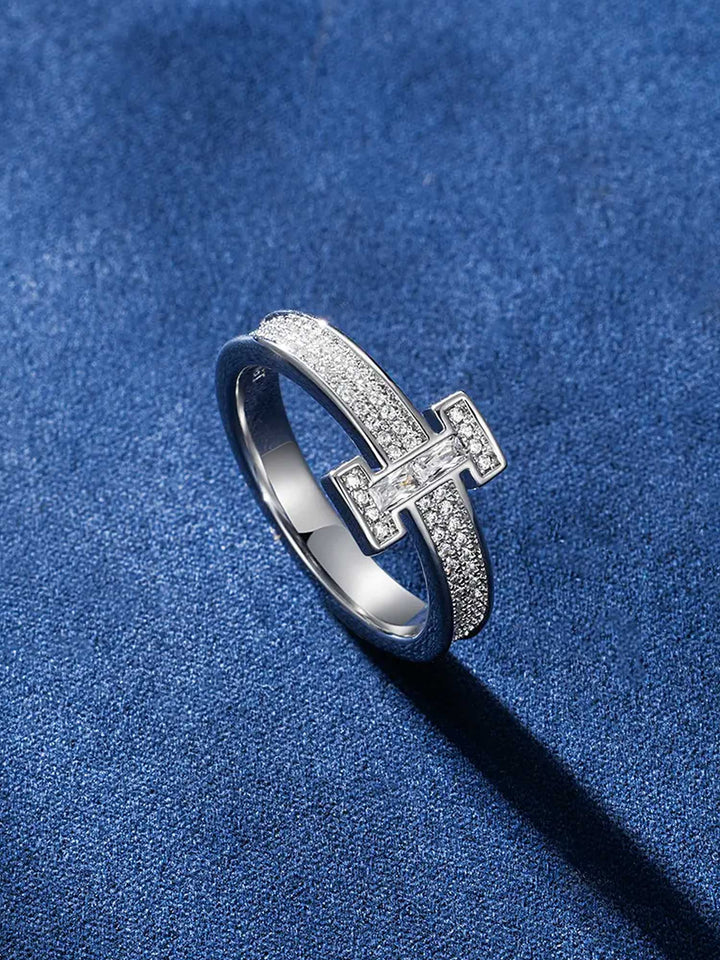 S925 Moissanite Letter I Ring