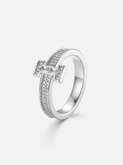 Moissanite Letter I Ring