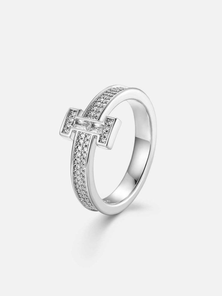 Moissanite Letter I Ring