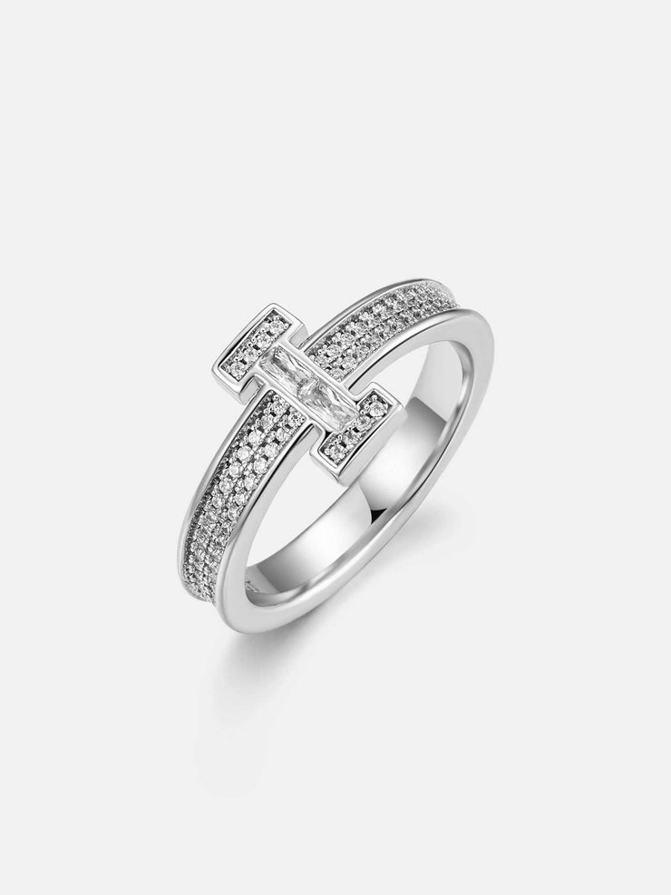 Moissanite Letter I Ring