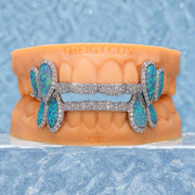 Iced 8 Teeth Connecting Bridge Opal Grillz Bar