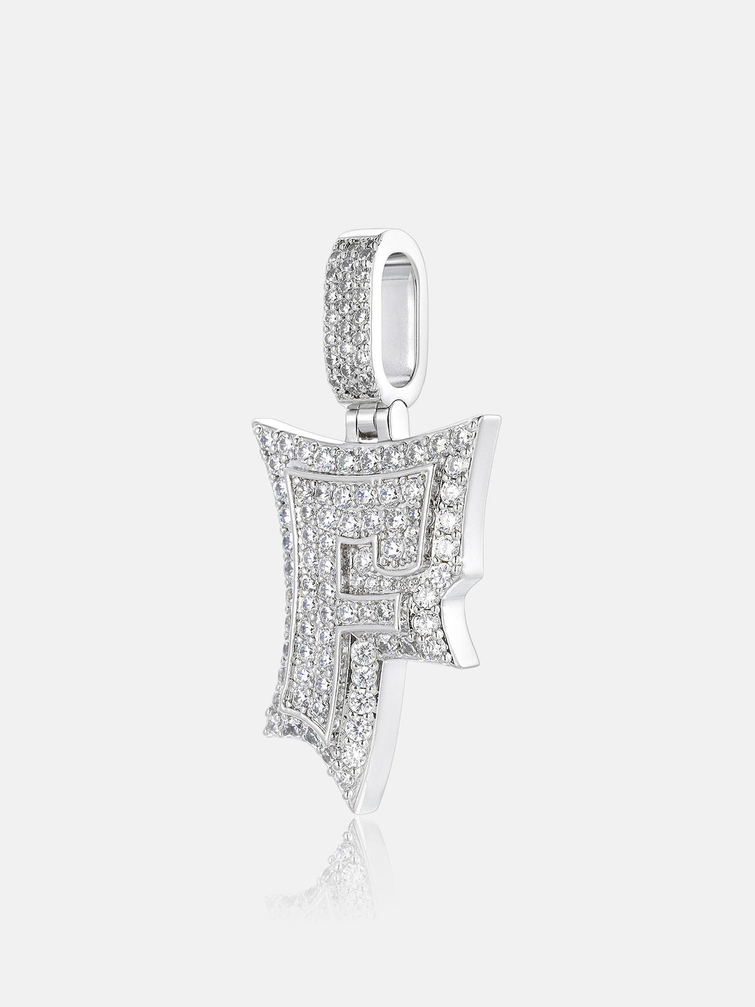 Iced Back Layer F Moissanite Pendant