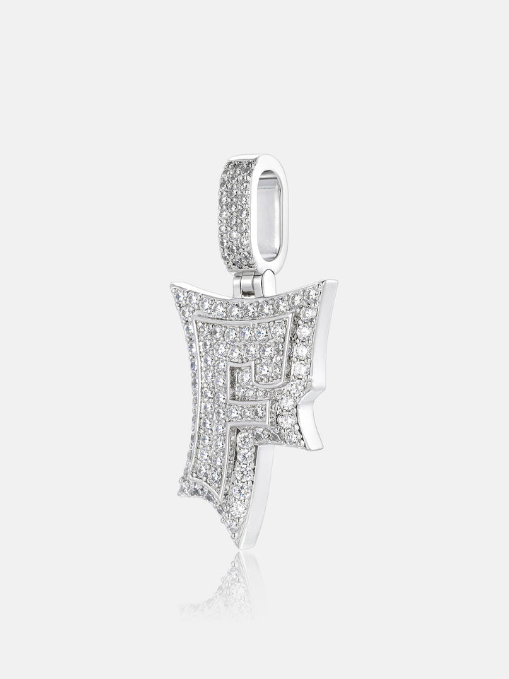 Iced Back Layer F Moissanite Pendant