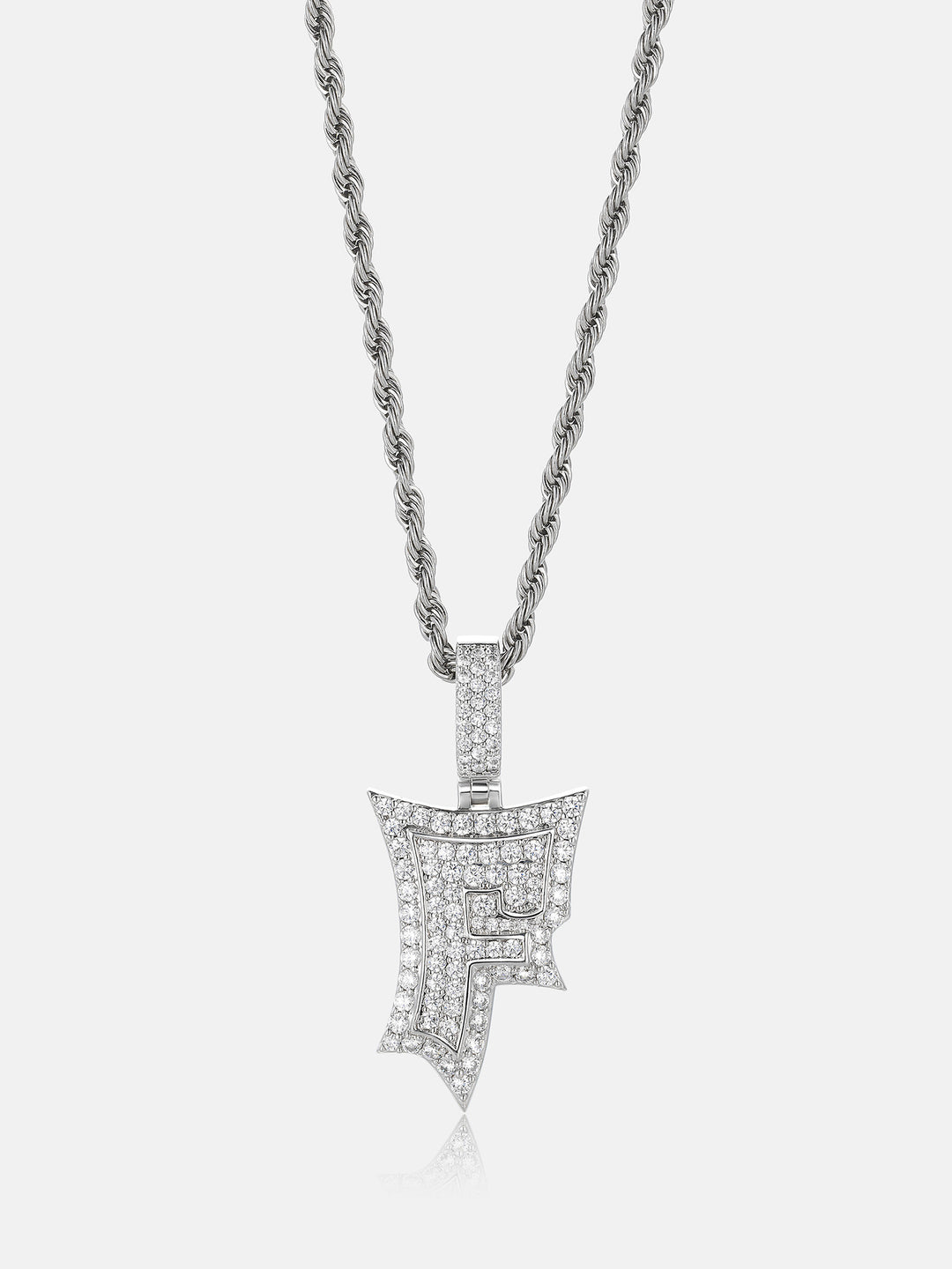 Iced Back Layer F Moissanite Pendant
