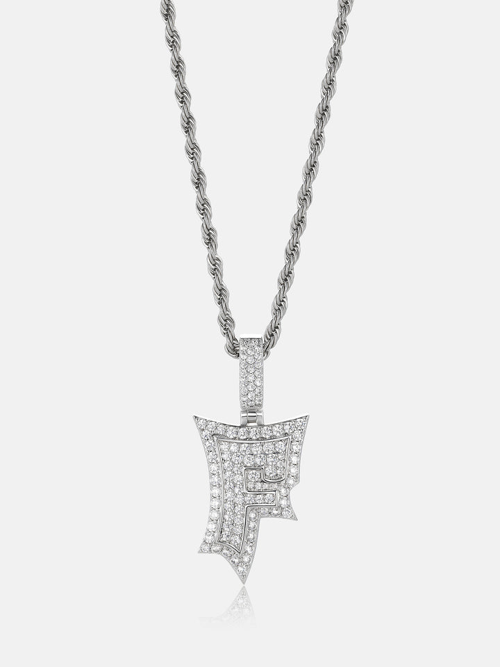 Iced Back Layer F Moissanite Pendant