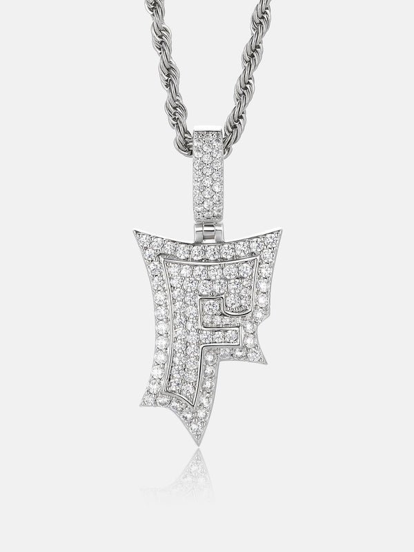 Iced Back Layer F Moissanite Pendant
