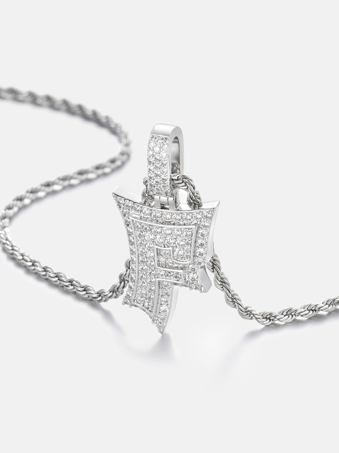 Iced Back Layer F Moissanite Pendant