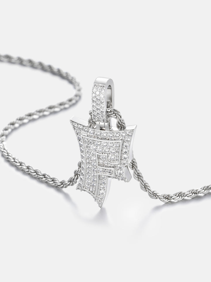 Iced Back Layer F Moissanite Pendant