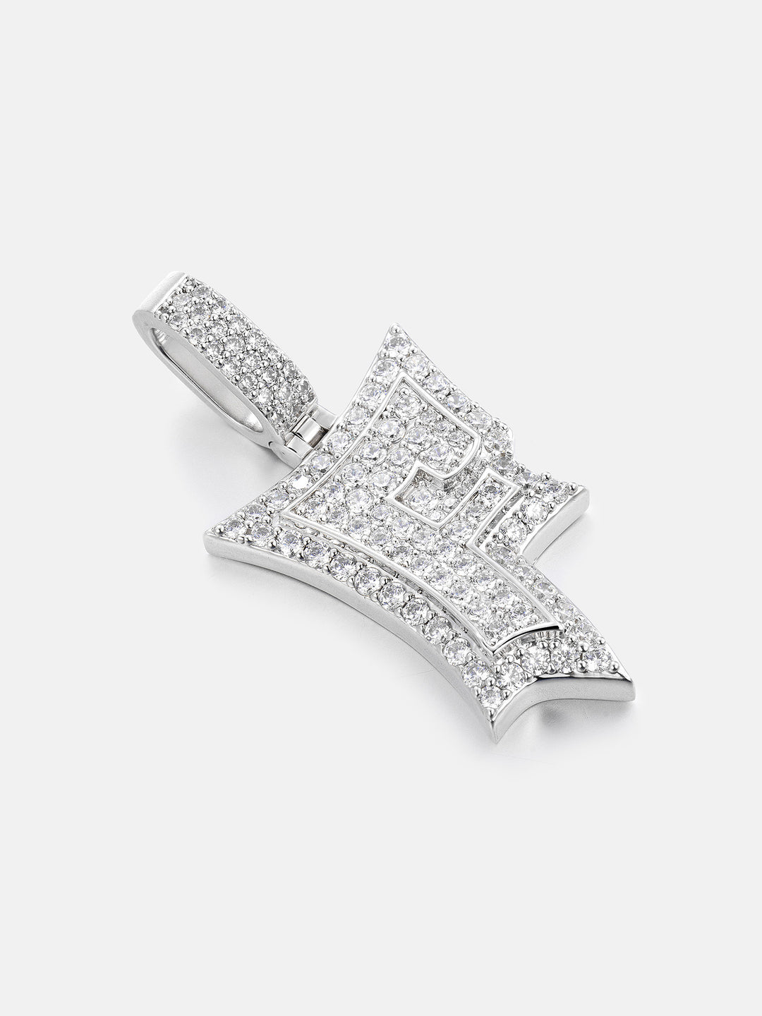 Iced Back Layer F Moissanite Pendant