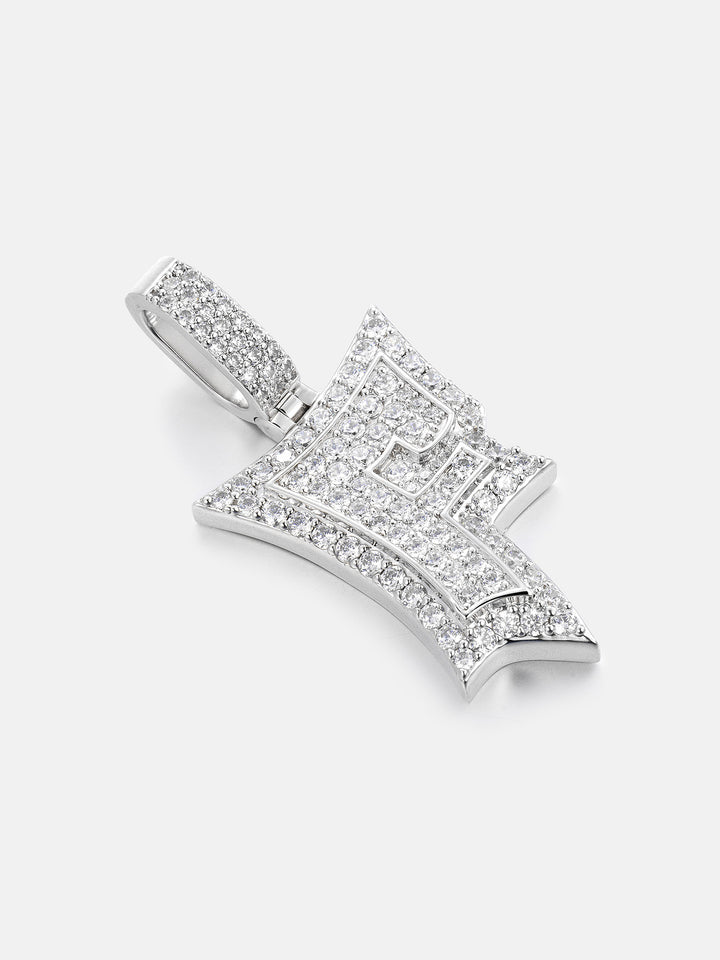 Iced Back Layer F Moissanite Pendant