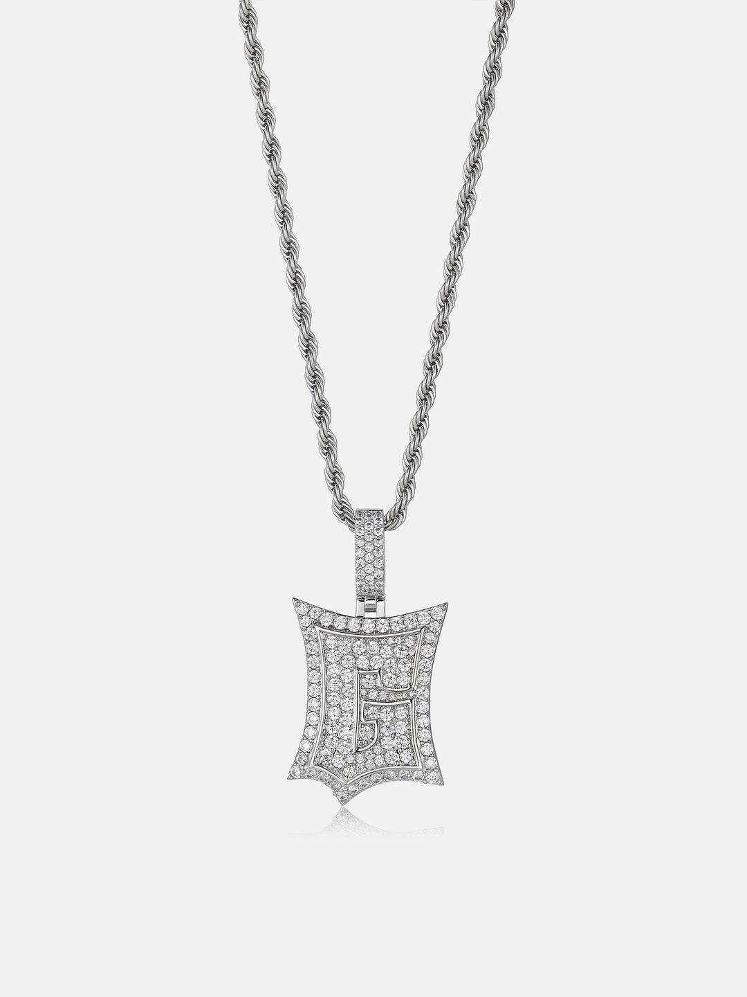 Iced Back Layer G Moissanite Pendant