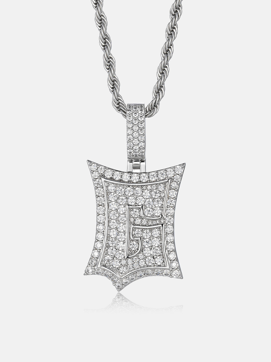 Iced Back Layer G Moissanite Pendant