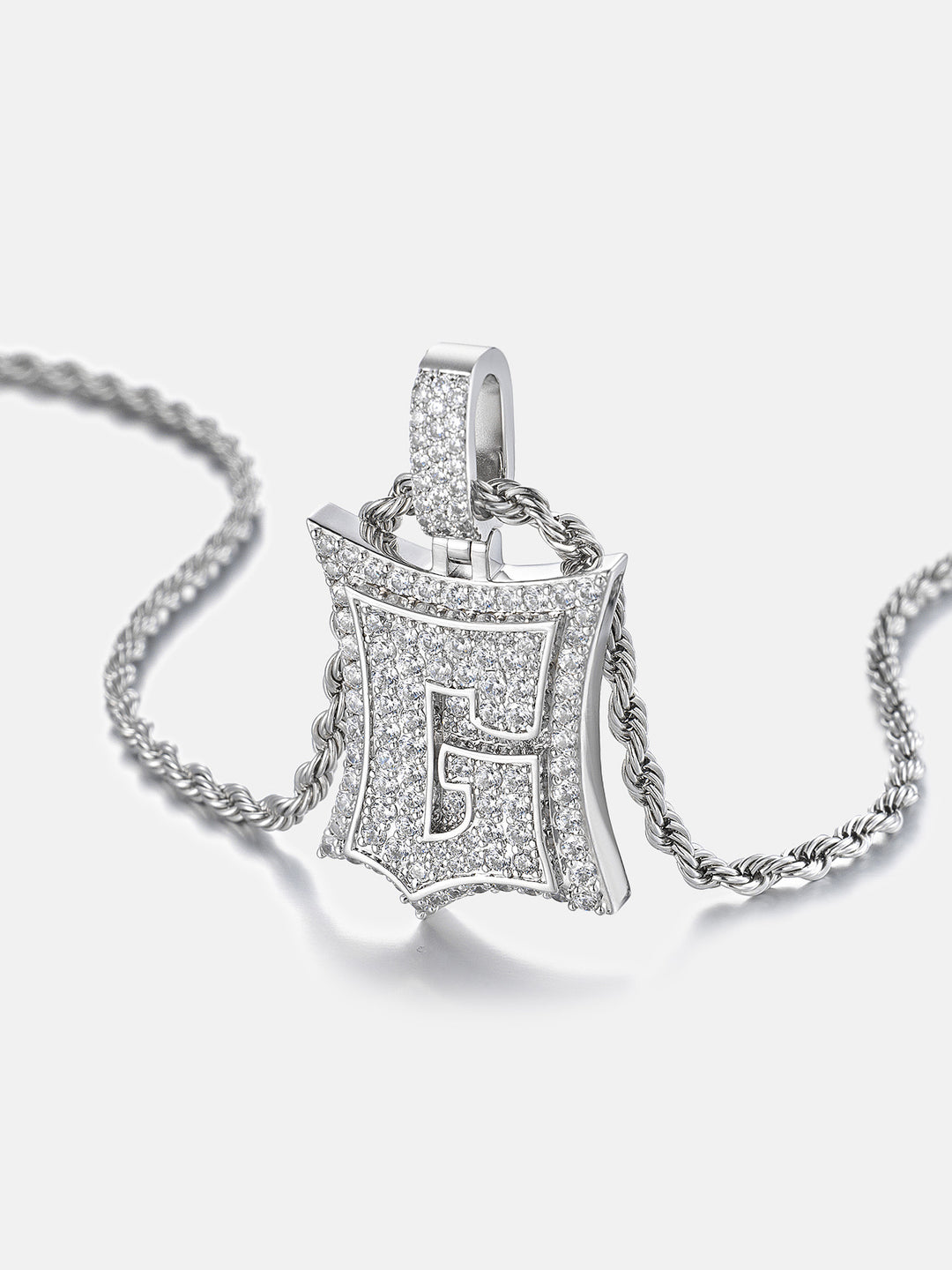 Iced Back Layer G Moissanite Pendant