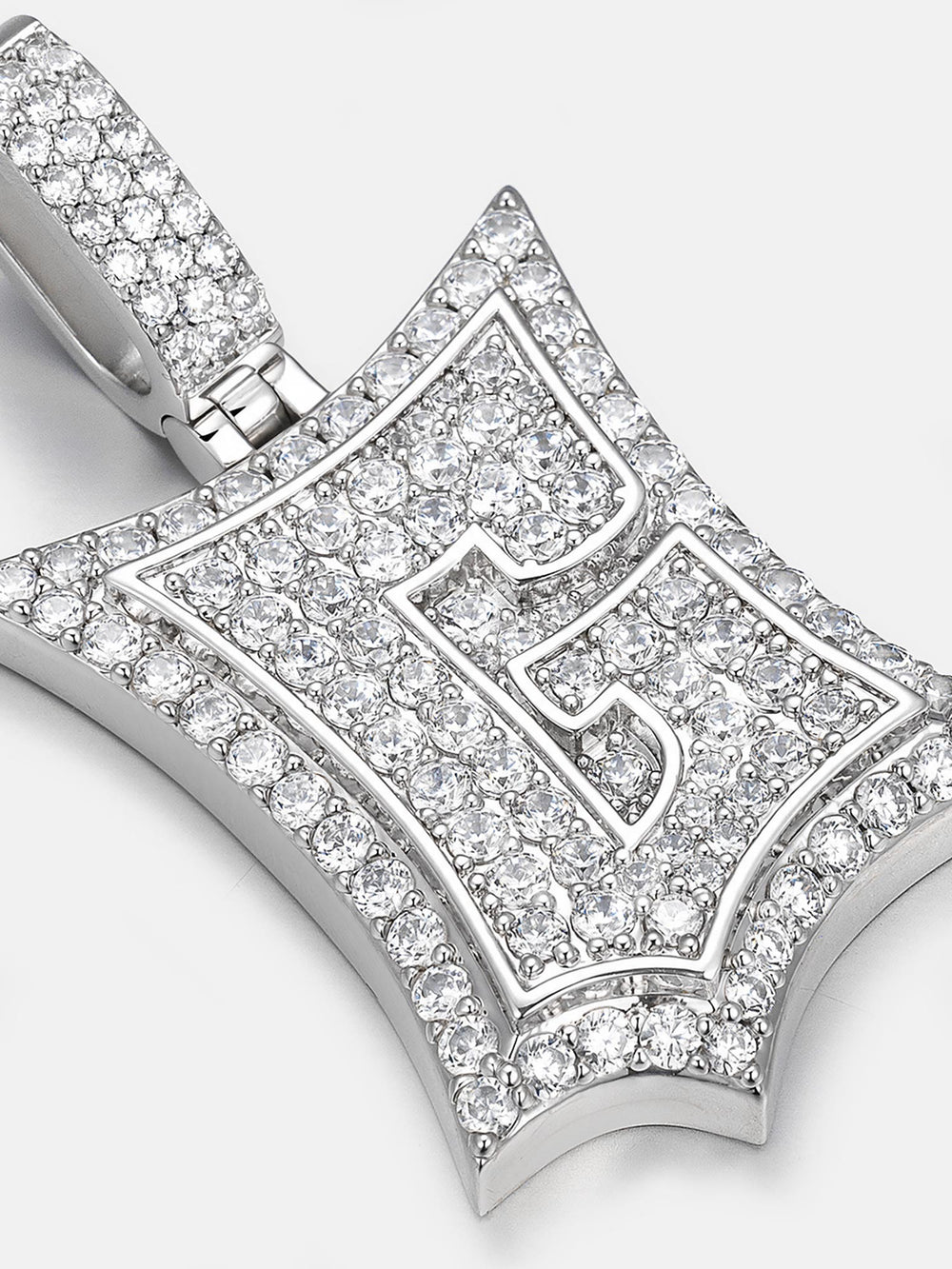 Iced Back Layer G Moissanite Pendant