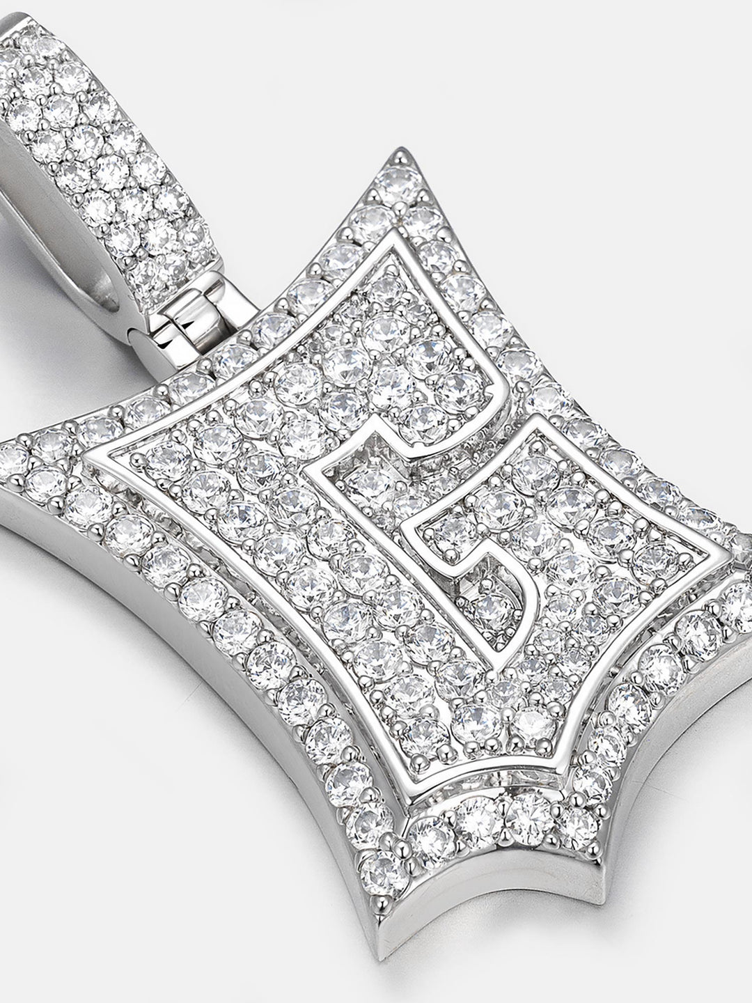 Iced Back Layer G Moissanite Pendant