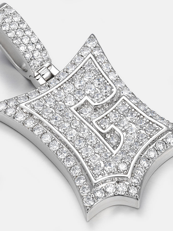 Iced Back Layer G Moissanite Pendant