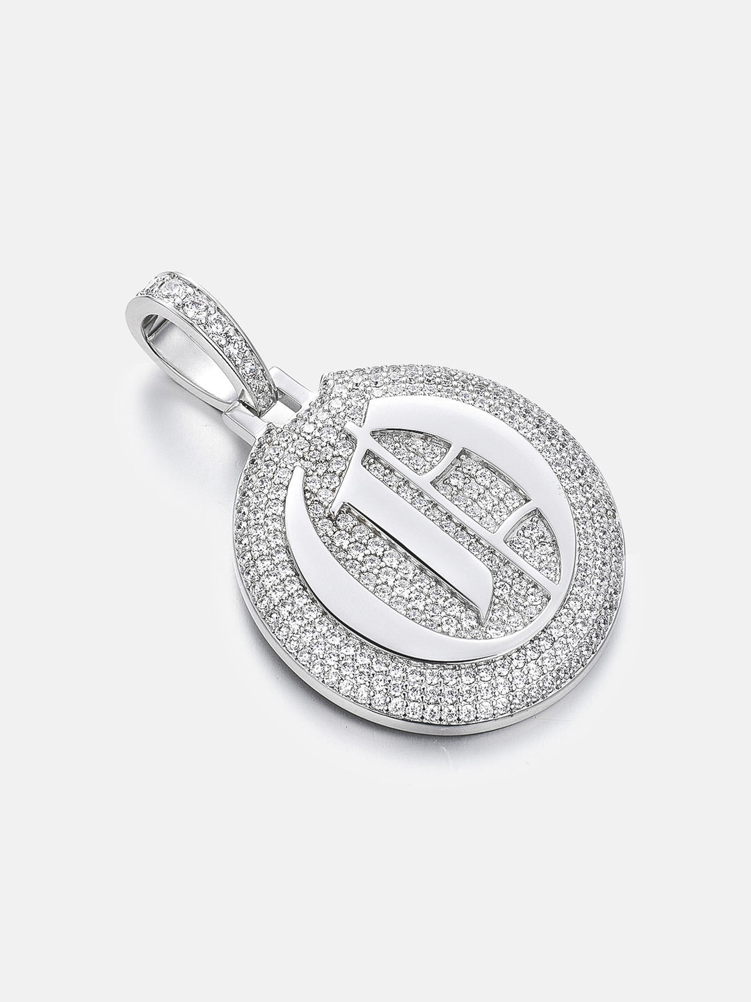 Iced Back Layer O Moissanite Pendant