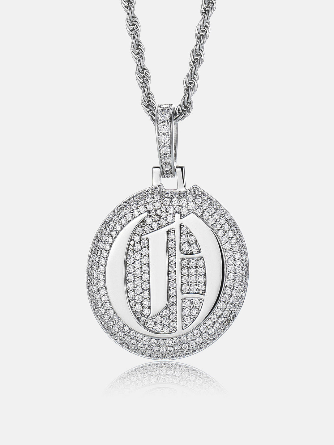Iced Back Layer O Moissanite Pendant