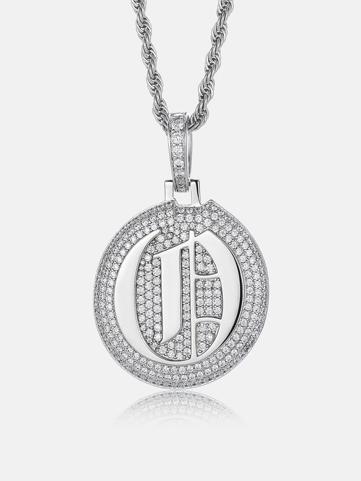 Iced Back Layer O Moissanite Pendant