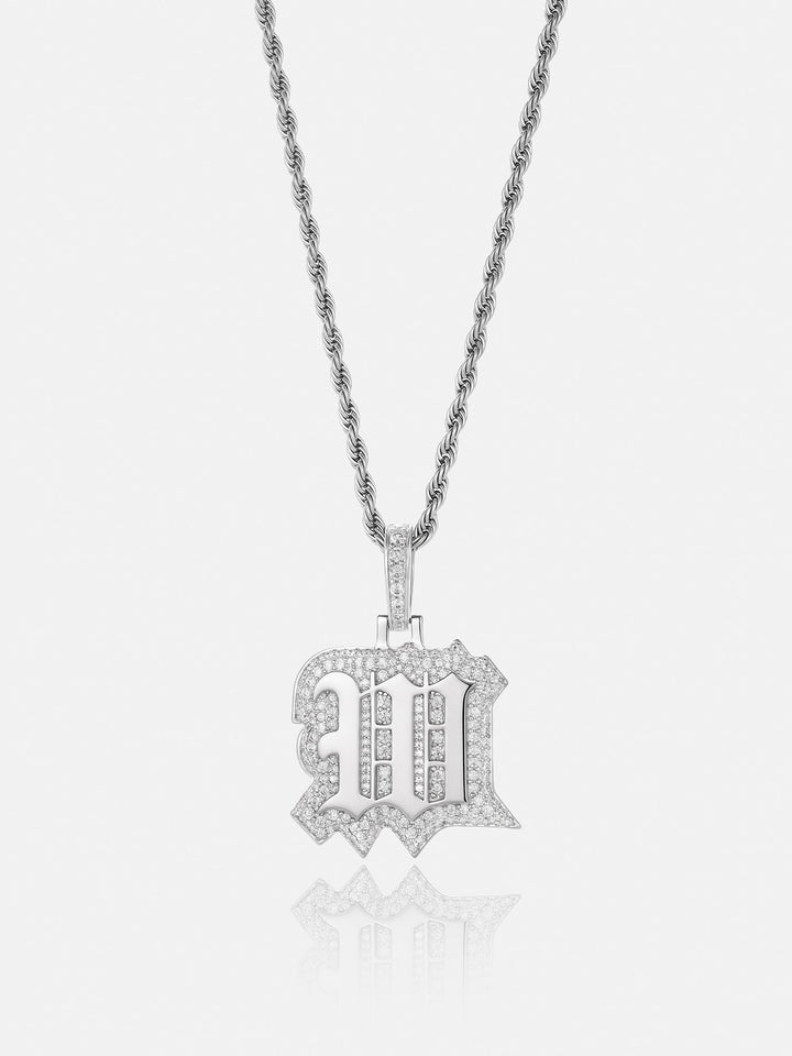 Iced Back Layer W Moissanite Pendant