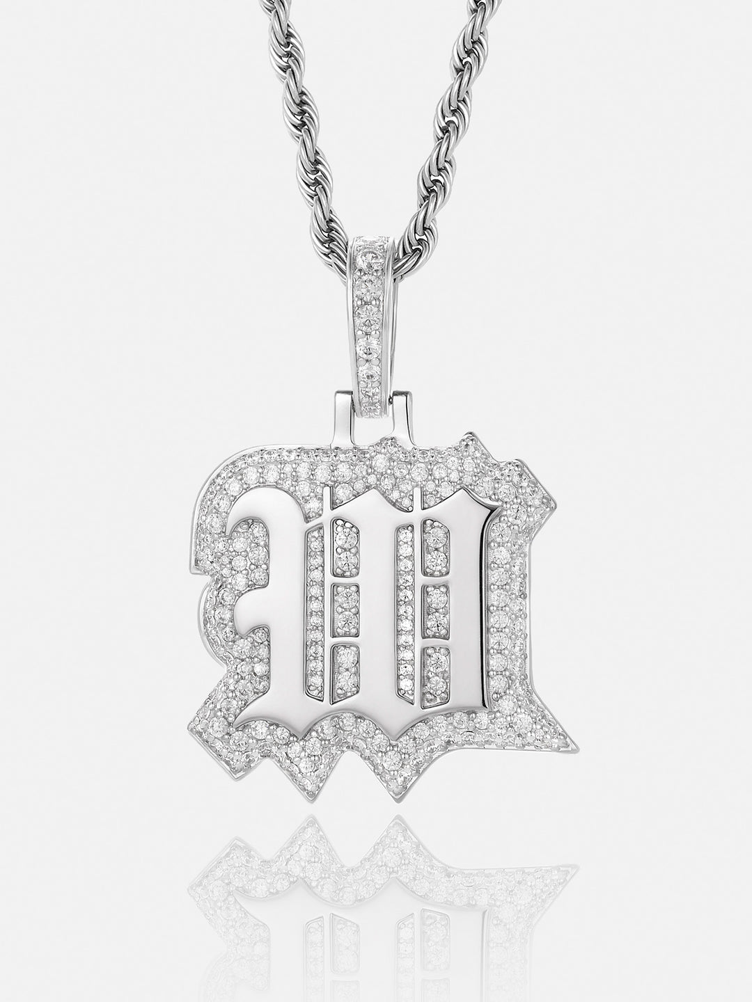 Iced Back Layer W Moissanite Pendant