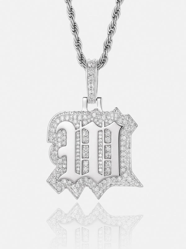 Iced Back Layer W Moissanite Pendant
