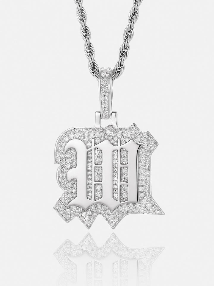 Iced Back Layer W Moissanite Pendant