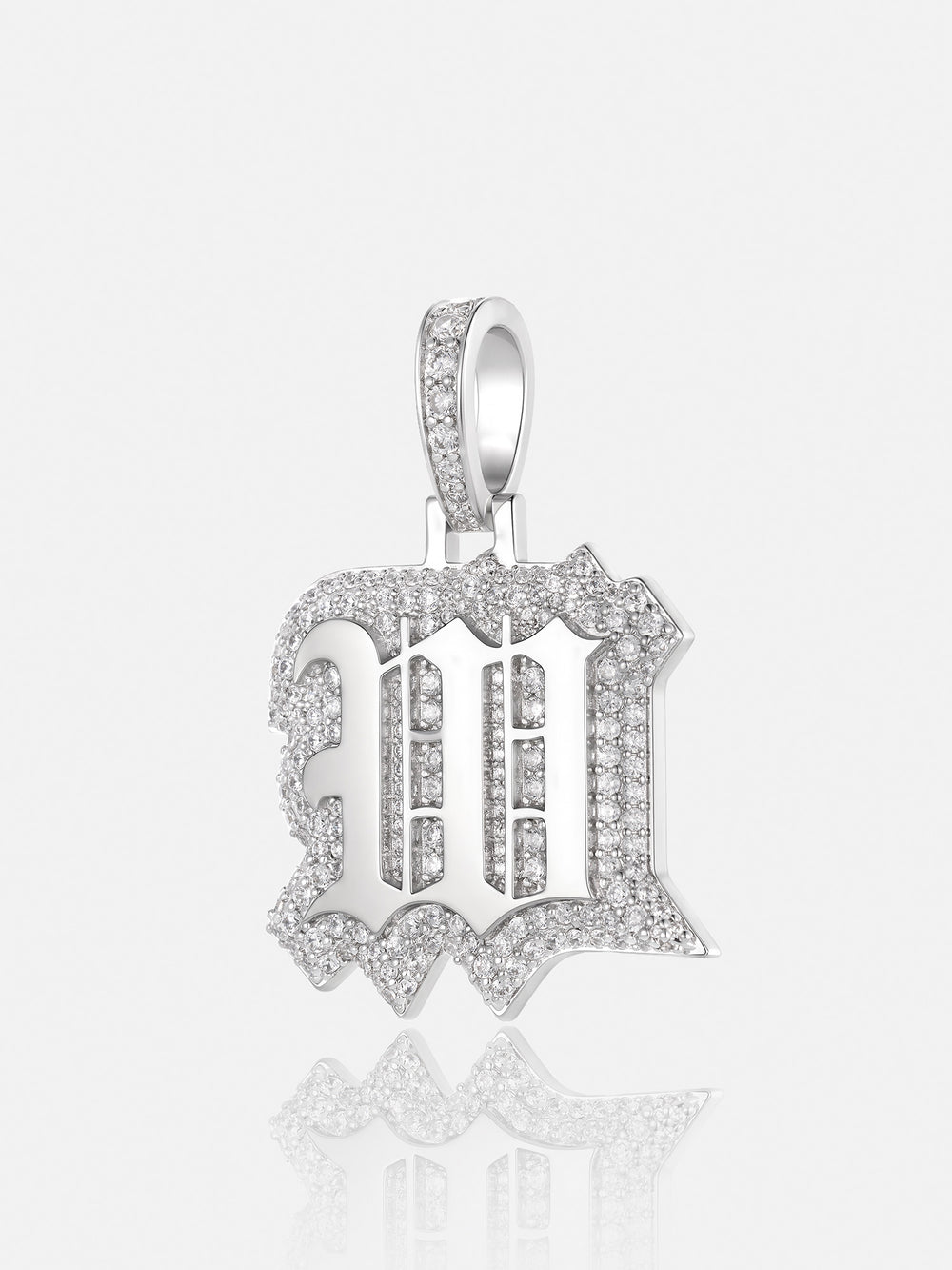 Iced Back Layer W Moissanite Pendant