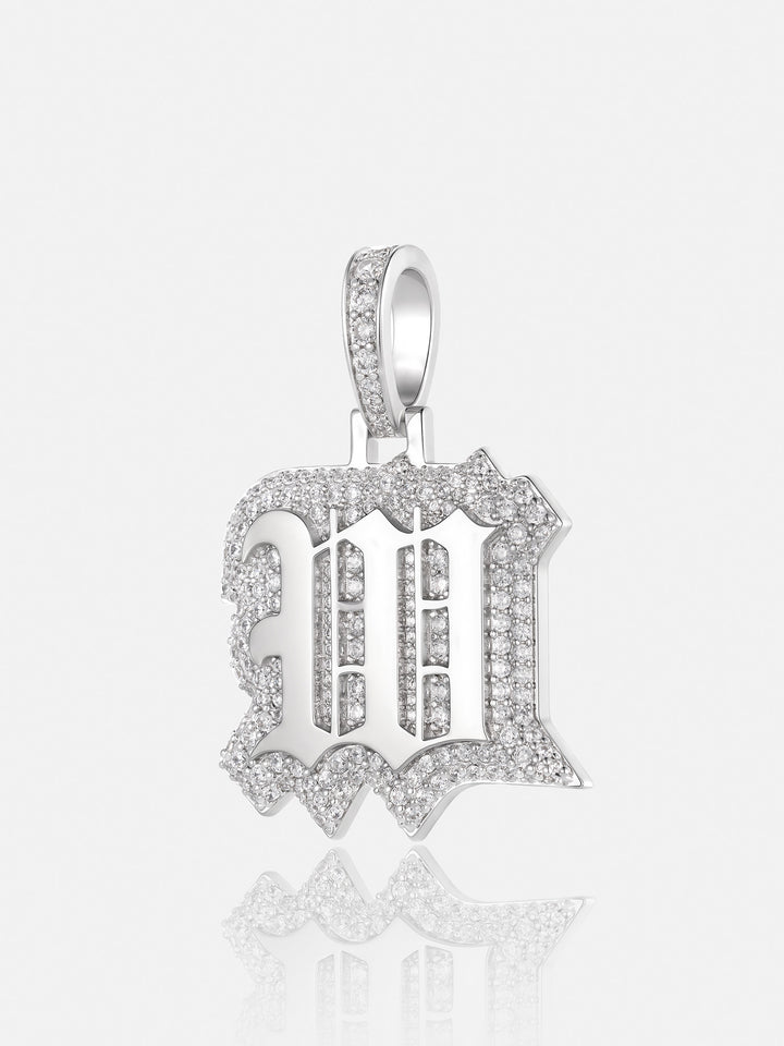 Iced Back Layer W Moissanite Pendant