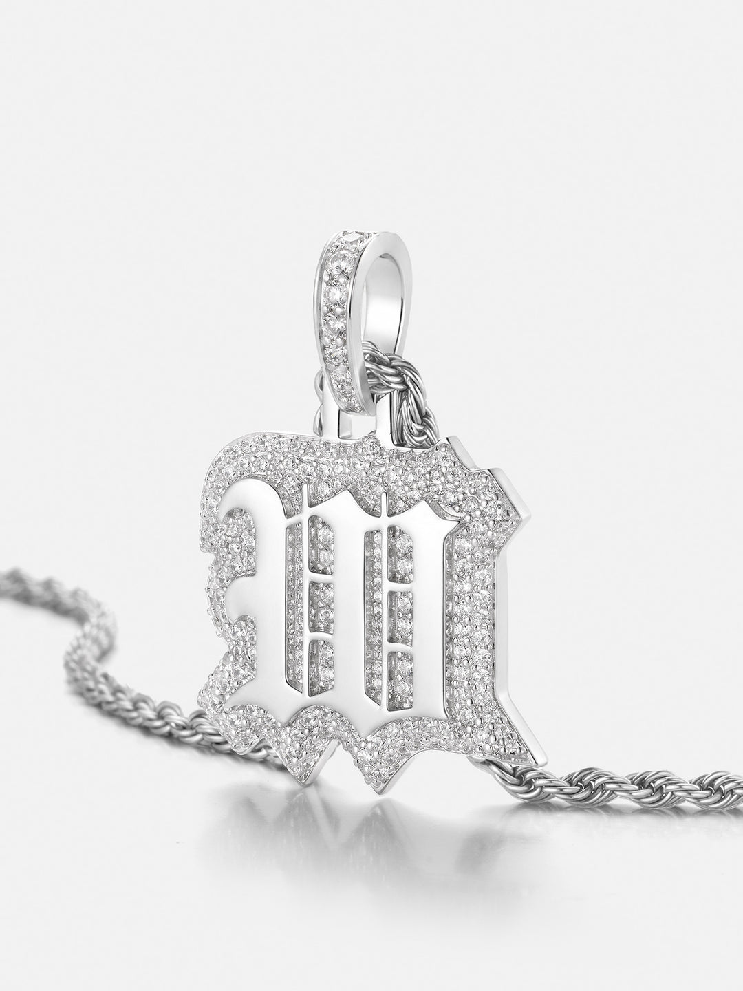 Iced Back Layer W Moissanite Pendant