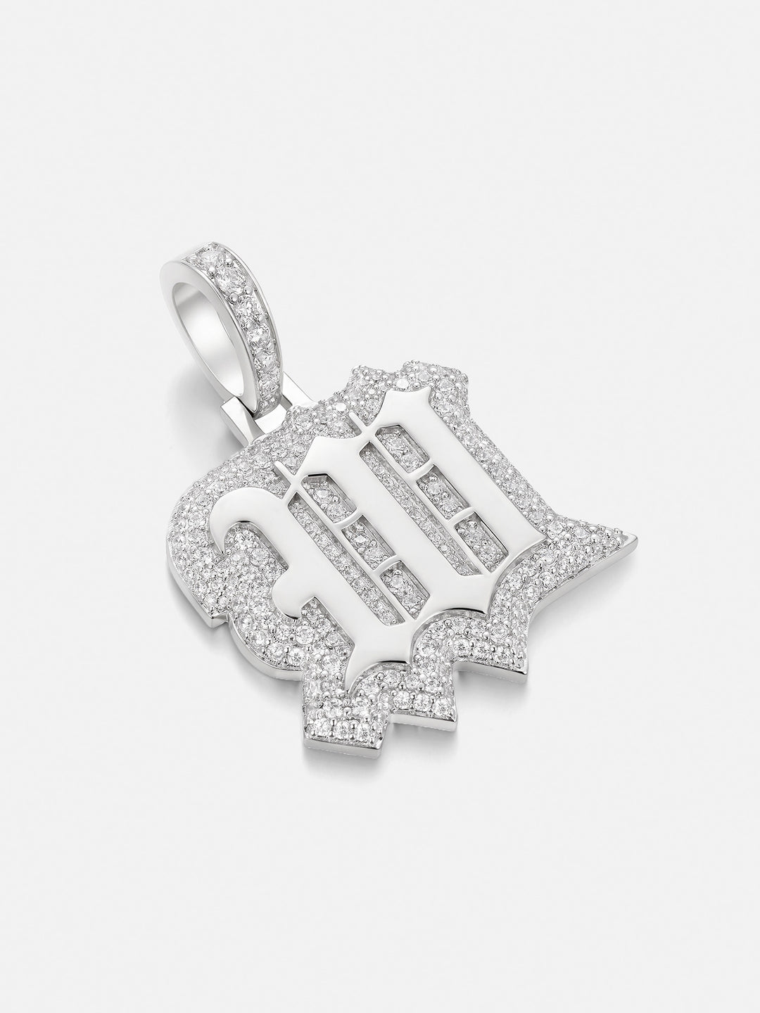 Iced Back Layer W Moissanite Pendant
