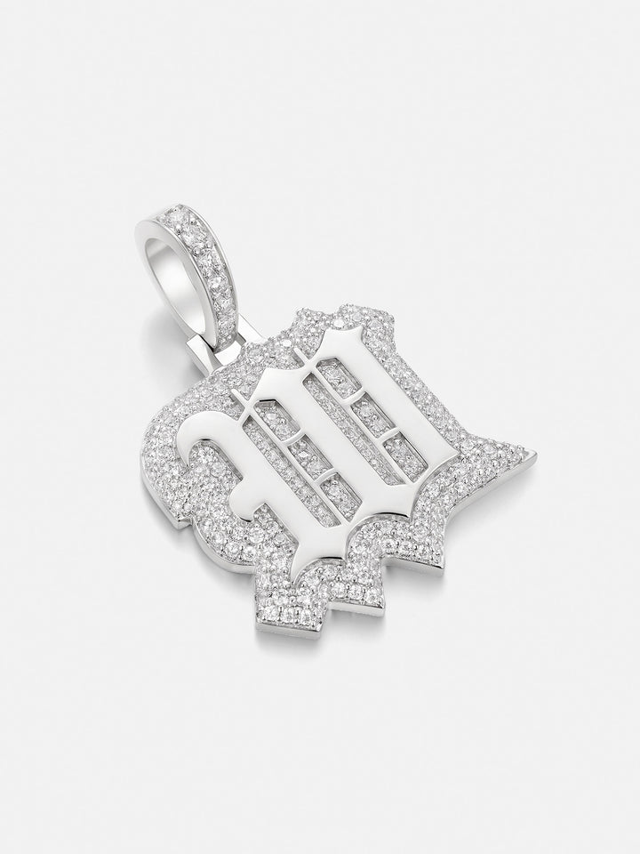 Iced Back Layer W Moissanite Pendant